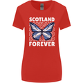 Scottish Butterfly Scotland Womens Wider Cut T-Shirt Red