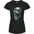 Screaming Skull Goth Horror Gothic Heavy Metal Womens Petite Cut T-Shirt Black
