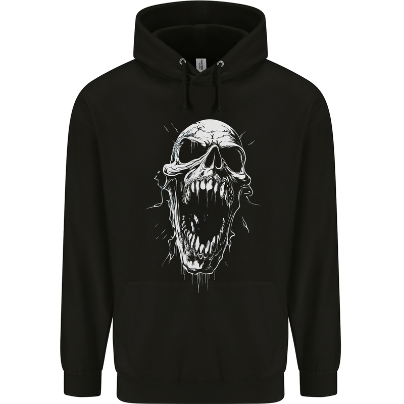 Screaming Skull Goth Horror Heavy Metal Gothic Mens 80% Cotton Hoodie Black