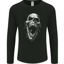 Screaming Skull Goth Horror Heavy Metal Gothic Mens Long Sleeve T-Shirt Black