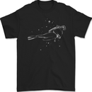 Scuba Diver Bubbles Diving Dive Mens Gildan Cotton T-Shirt Black