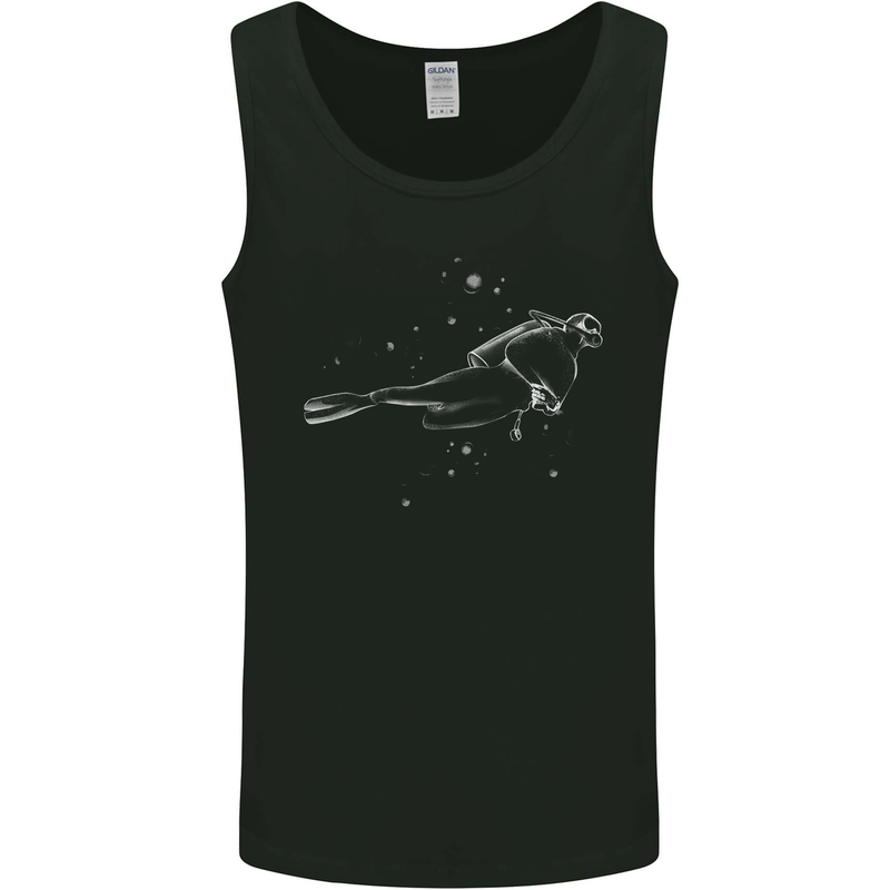 Scuba Diver Bubbles Diving Dive Mens Vest Tank Top Black