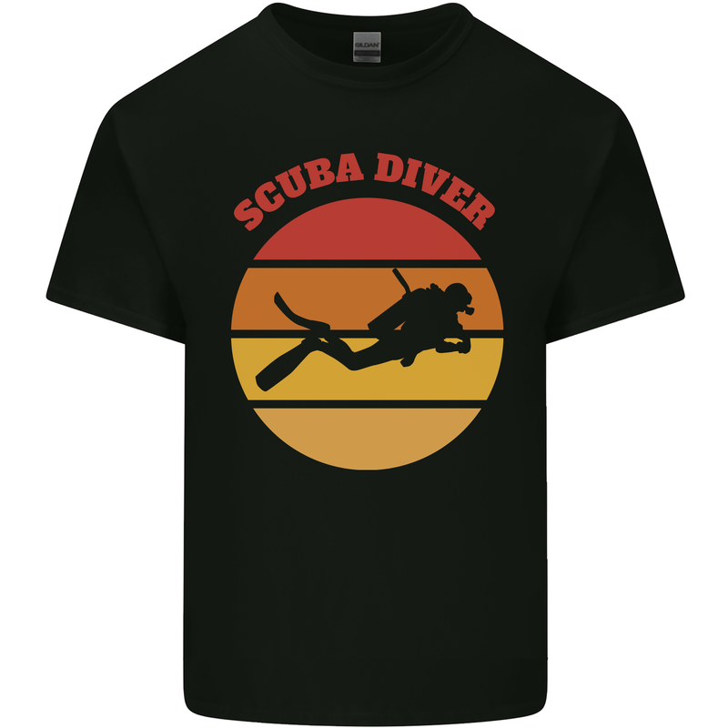 Scuba Diver Silhouette Kids T-Shirt Childrens Black