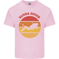 Scuba Diver Silhouette Kids T-Shirt Childrens Light Pink