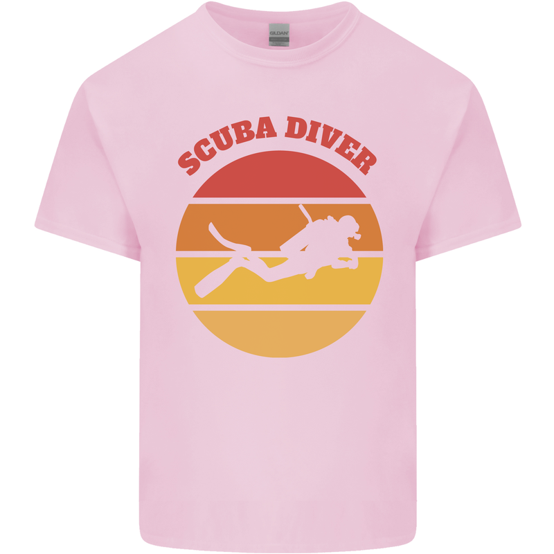 Scuba Diver Silhouette Kids T-Shirt Childrens Light Pink