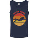 Scuba Diver Silhouette Mens Vest Tank Top Navy Blue