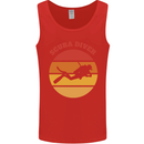 Scuba Diver Silhouette Mens Vest Tank Top Red
