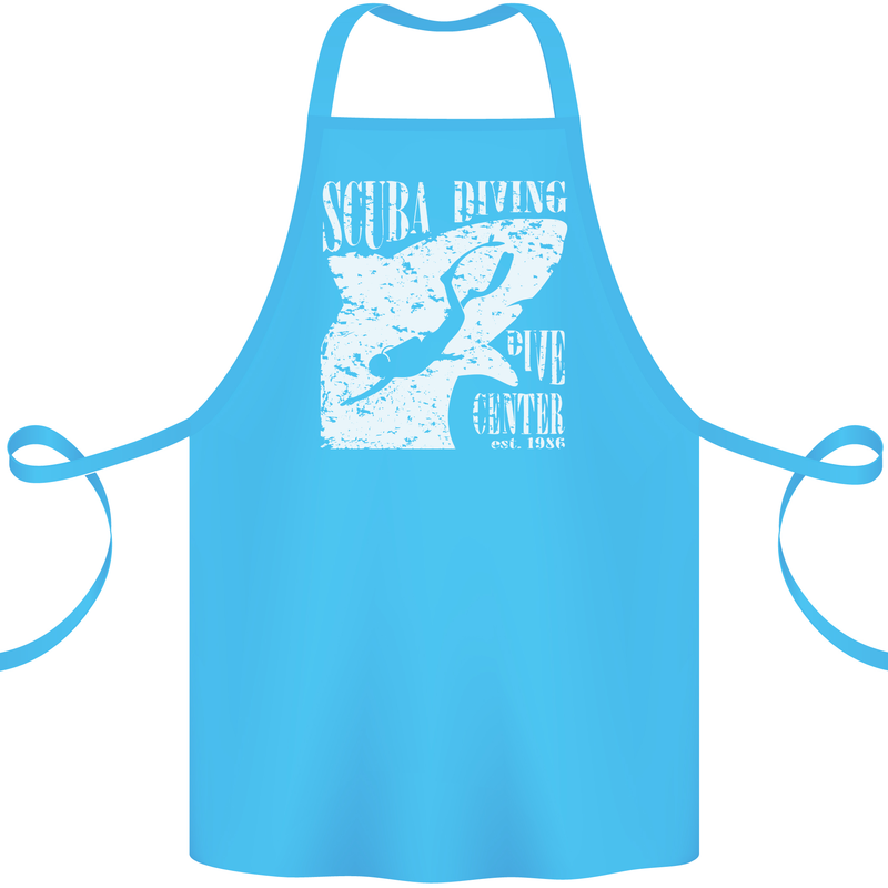 Scuba Diving Dive Center Diver Cotton Apron 100% Organic Turquoise