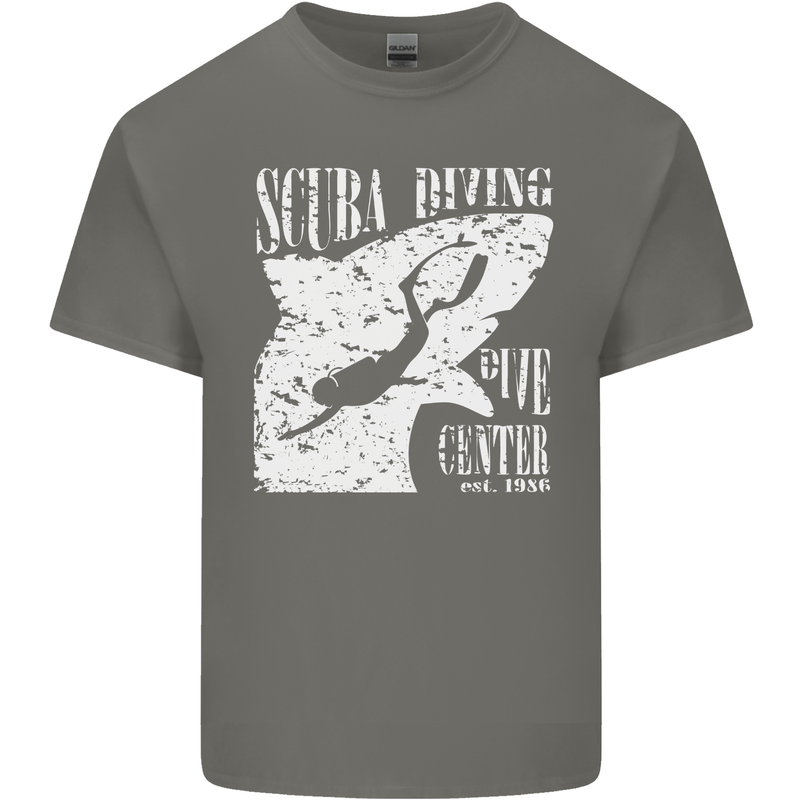 Scuba Diving Dive Center Diver Mens Cotton T-Shirt Tee Top Charcoal