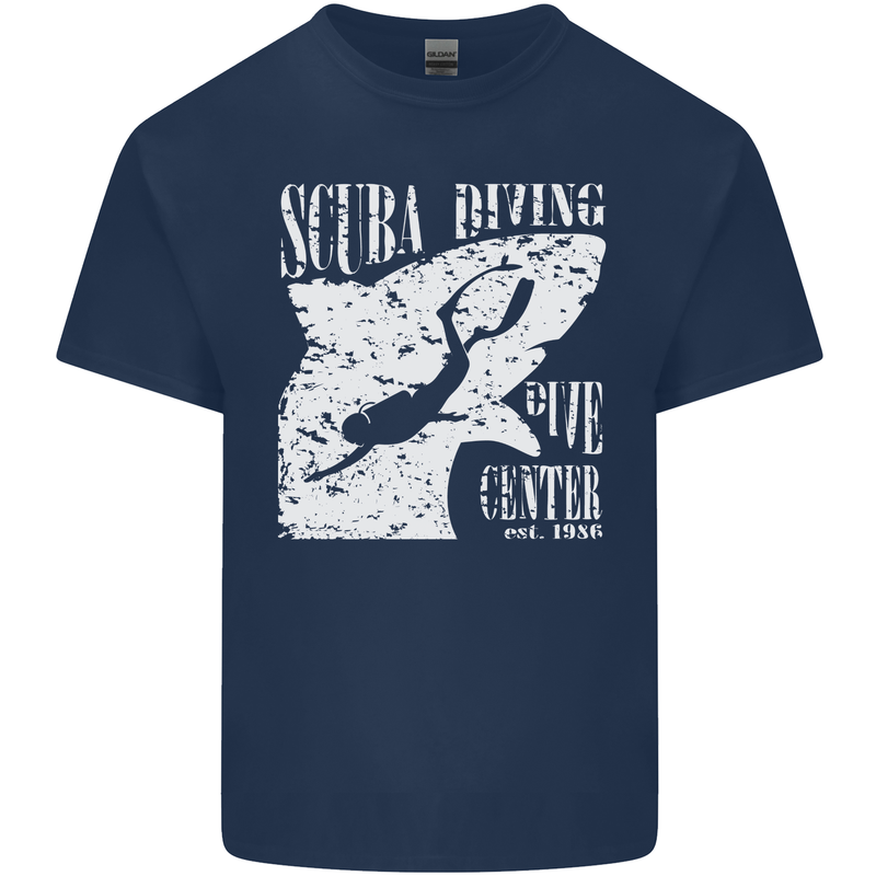 Scuba Diving Dive Center Diver Mens Cotton T-Shirt Tee Top Navy Blue