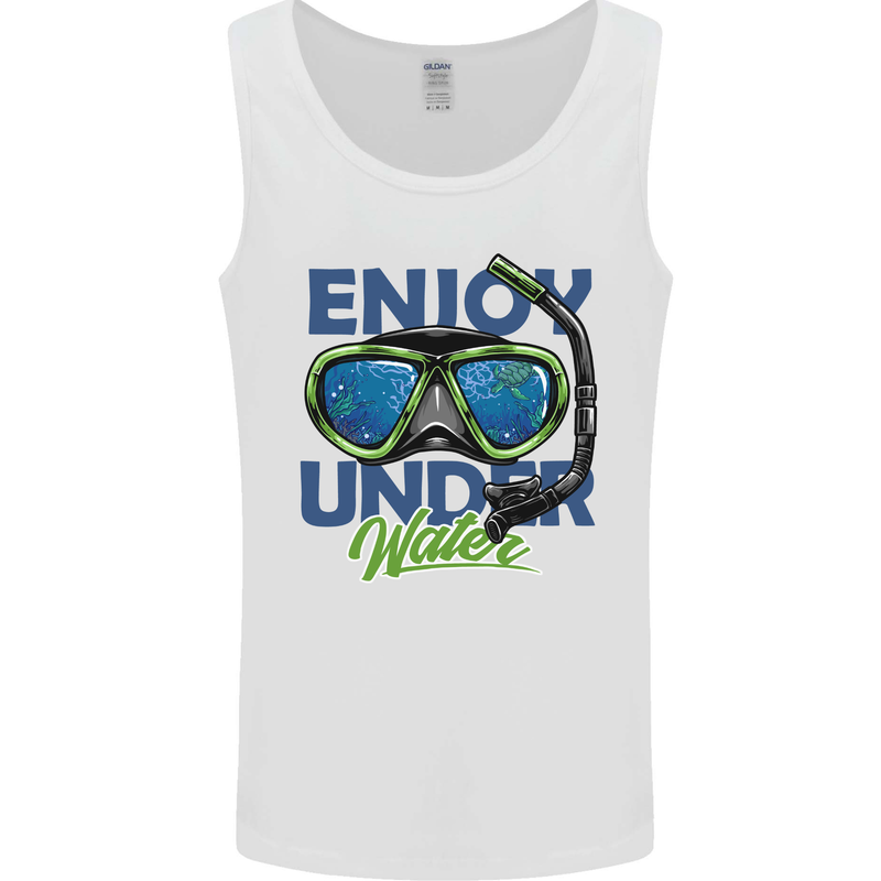 Scuba Diving Enjoy Underwater Diver Dive Mens Vest Tank Top White