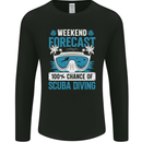 Scuba Diving Forecast Funny Diver Mens Long Sleeve T-Shirt Black