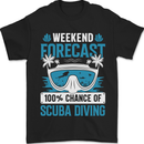 Scuba Diving Forecast Funny Diver Mens T-Shirt 100% Cotton Black