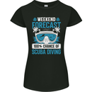 Scuba Diving Forecast Funny Diver Womens Petite Cut T-Shirt Black