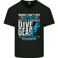 Scuba Diving Funny Happiness Dive Gear Diver Mens V-Neck Cotton T-Shirt Black