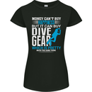 Scuba Diving Funny Happiness Dive Gear Diver Womens Petite Cut T-Shirt Black