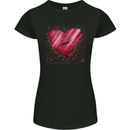 Scuba Diving Heart Ocean Diver Womens Petite Cut T-Shirt Black
