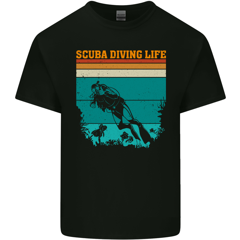 Scuba Diving Life Diver Mens Cotton T-Shirt Tee Top Black