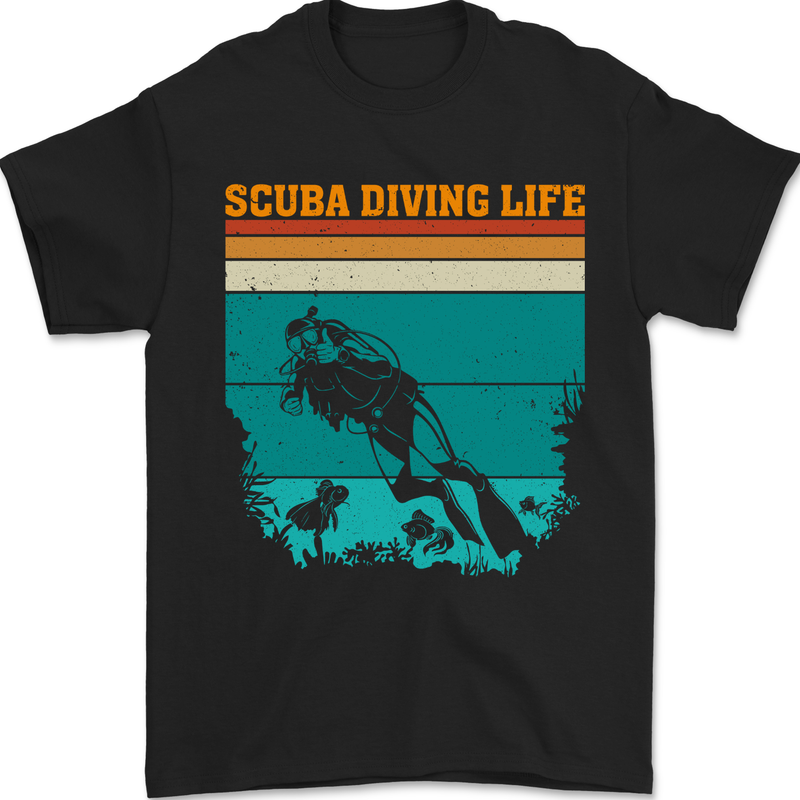Scuba Diving Life Diver Mens T-Shirt 100% Cotton Black