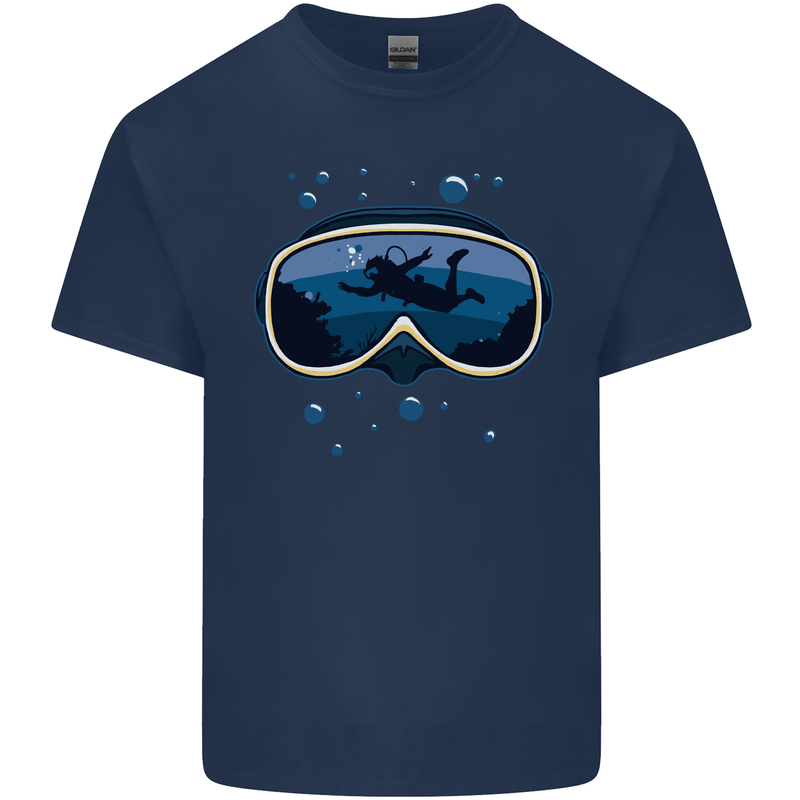 Scuba Diving Mask Diver Kids T-Shirt Childrens Navy Blue