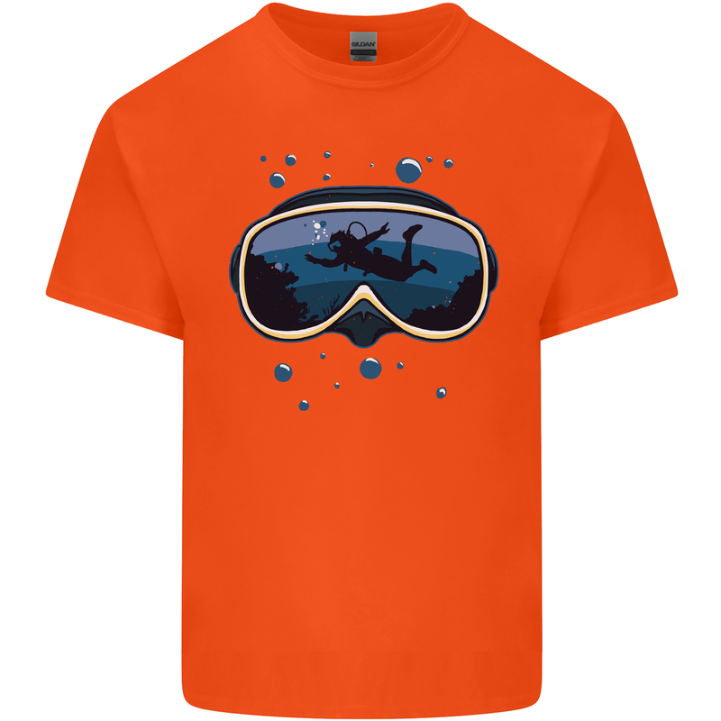 Scuba Diving Mask Diver Kids T-Shirt Childrens Orange