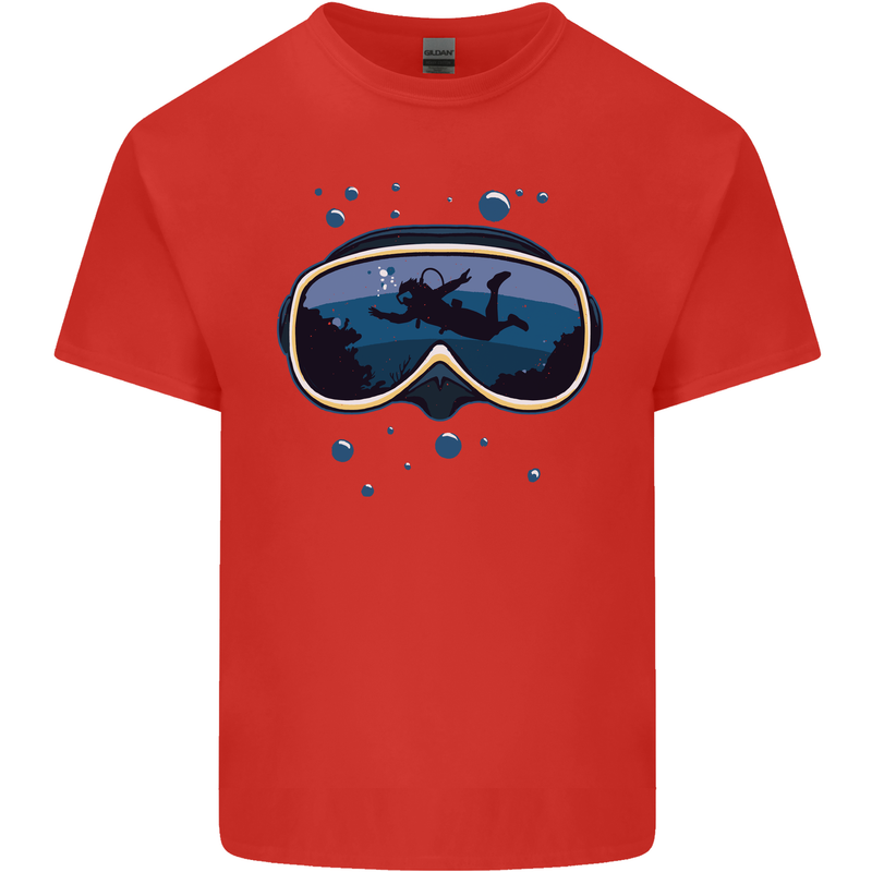 Scuba Diving Mask Diver Kids T-Shirt Childrens Red