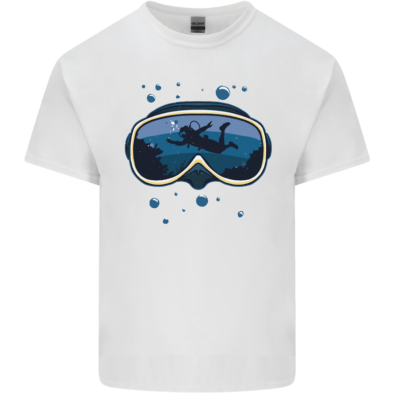 Scuba Diving Mask Diver Kids T-Shirt Childrens White