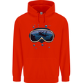 Scuba Diving Mask Diver Mens 80% Cotton Hoodie Bright Red