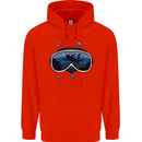Scuba Diving Mask Diver Mens 80% Cotton Hoodie Bright Red