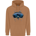 Scuba Diving Mask Diver Mens 80% Cotton Hoodie Caramel Latte