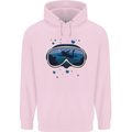 Scuba Diving Mask Diver Mens 80% Cotton Hoodie Light Pink