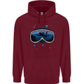 Scuba Diving Mask Diver Mens 80% Cotton Hoodie Maroon