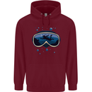 Scuba Diving Mask Diver Mens 80% Cotton Hoodie Maroon