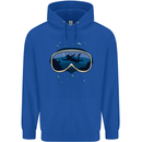 Scuba Diving Mask Diver Mens 80% Cotton Hoodie Royal Blue