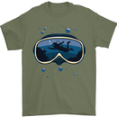 Scuba Diving Mask Diver Mens T-Shirt 100% Cotton Military Green