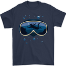 Scuba Diving Mask Diver Mens T-Shirt 100% Cotton Navy Blue