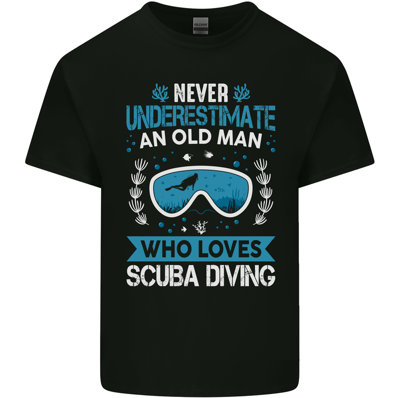 Scuba Diving Never Underestimate Old Man Funny Kids T-Shirt Childrens Black