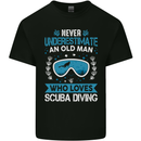 Scuba Diving Never Underestimate Old Man Funny Mens Cotton T-Shirt Tee Top Black