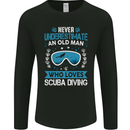 Scuba Diving Never Underestimate Old Man Funny Mens Long Sleeve T-Shirt Black