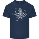 Scuba Diving Octopus Diver Cthulhu Kraken Mens Cotton T-Shirt Tee Top Navy Blue