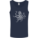 Scuba Diving Octopus Diver Cthulhu Kraken Mens Vest Tank Top Navy Blue