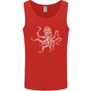Scuba Diving Octopus Diver Cthulhu Kraken Mens Vest Tank Top Red