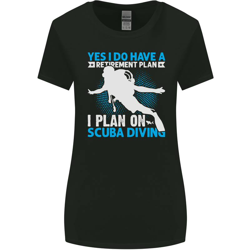 Scuba Diving Retirement Plan Funny Diver Womens Wider Cut T-Shirt Black