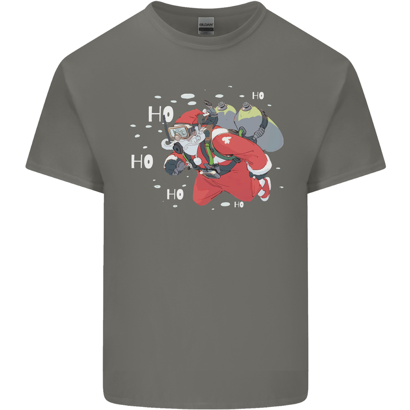 Scuba Diving Santa Funny Christmas Diver Kids T-Shirt Childrens Charcoal