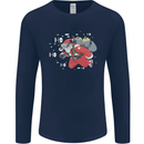 Scuba Diving Santa Funny Christmas Diver Mens Long Sleeve T-Shirt Navy Blue