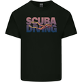 Scuba Diving Silhouette Diver Mens Cotton T-Shirt Tee Top Black