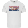 Scuba Diving Silhouette Diver Mens Cotton T-Shirt Tee Top White
