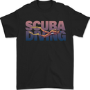 Scuba Diving Silhouette Diver Mens T-Shirt 100% Cotton Black