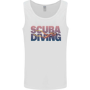Scuba Diving Silhouette Diver Mens Vest Tank Top White
