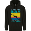 Scuba Diving Therapy Funny Diver Childrens Kids Hoodie Black